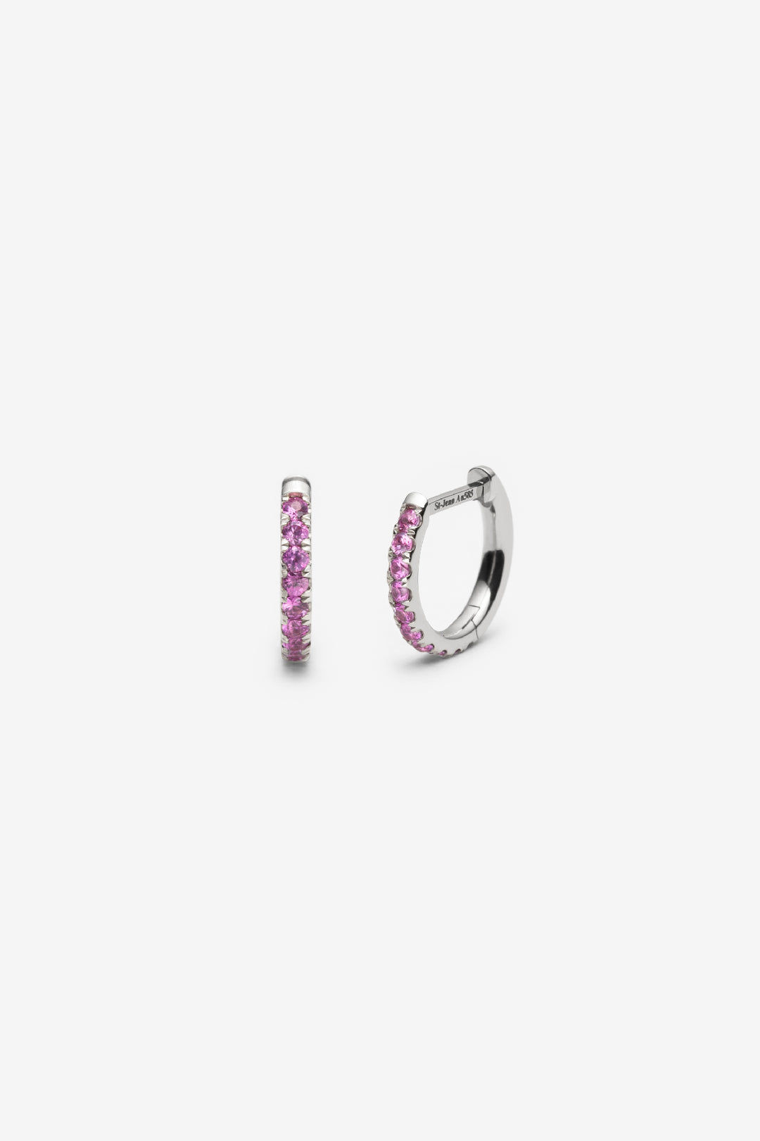 Boucles d'oreilles serties de saphirs roses naturels