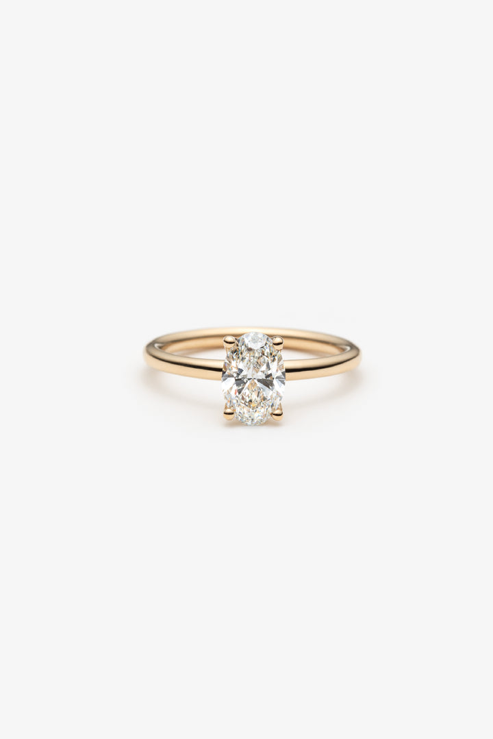 Bague Floréale diamant crée ovale brillant ct 18K