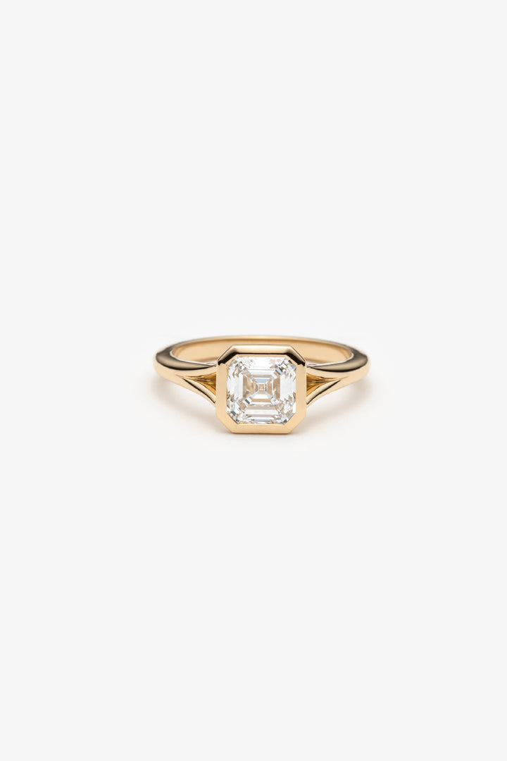 Bague Boréale solitaire diamant créé asscher 18k