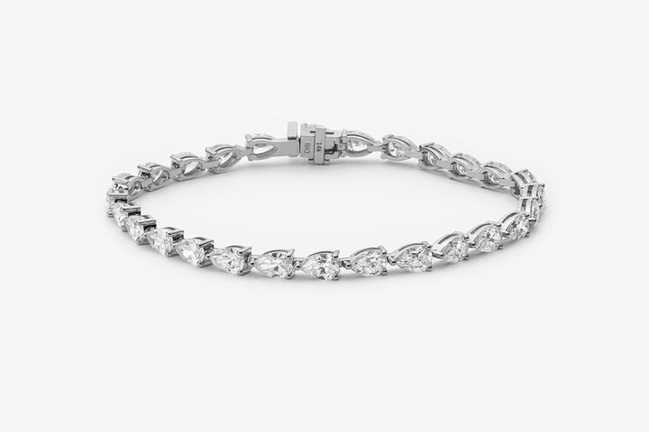 Bracelet tennis diamants poires