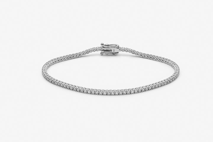 Bracelet tennis diamants 1.9ct or blanc