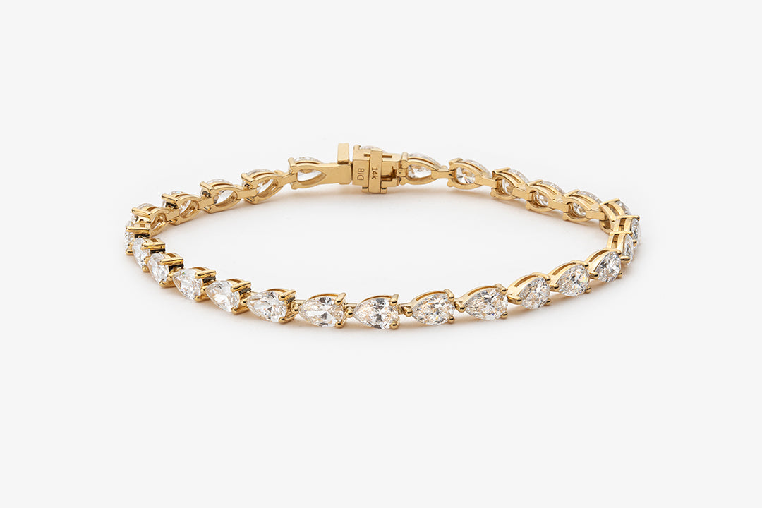 Bracelet tennis diamants poires