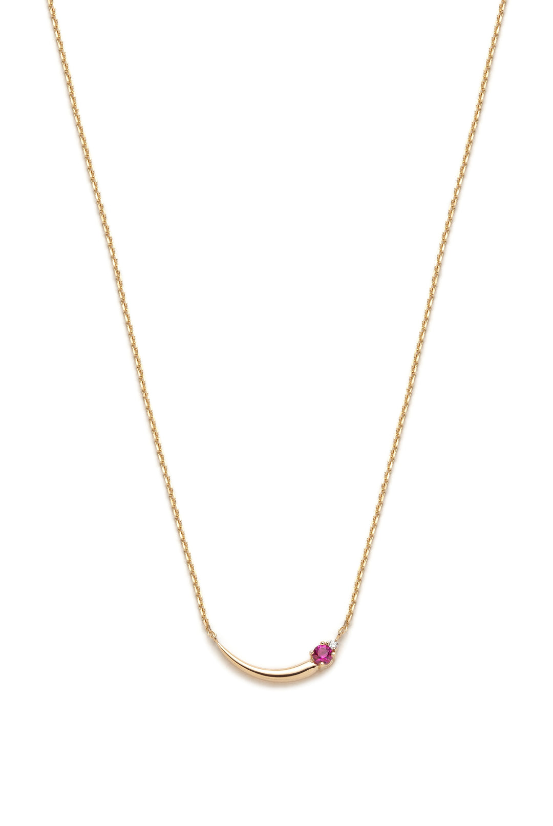 Collier Toi & Moi Tourmaline Rose et Diamant