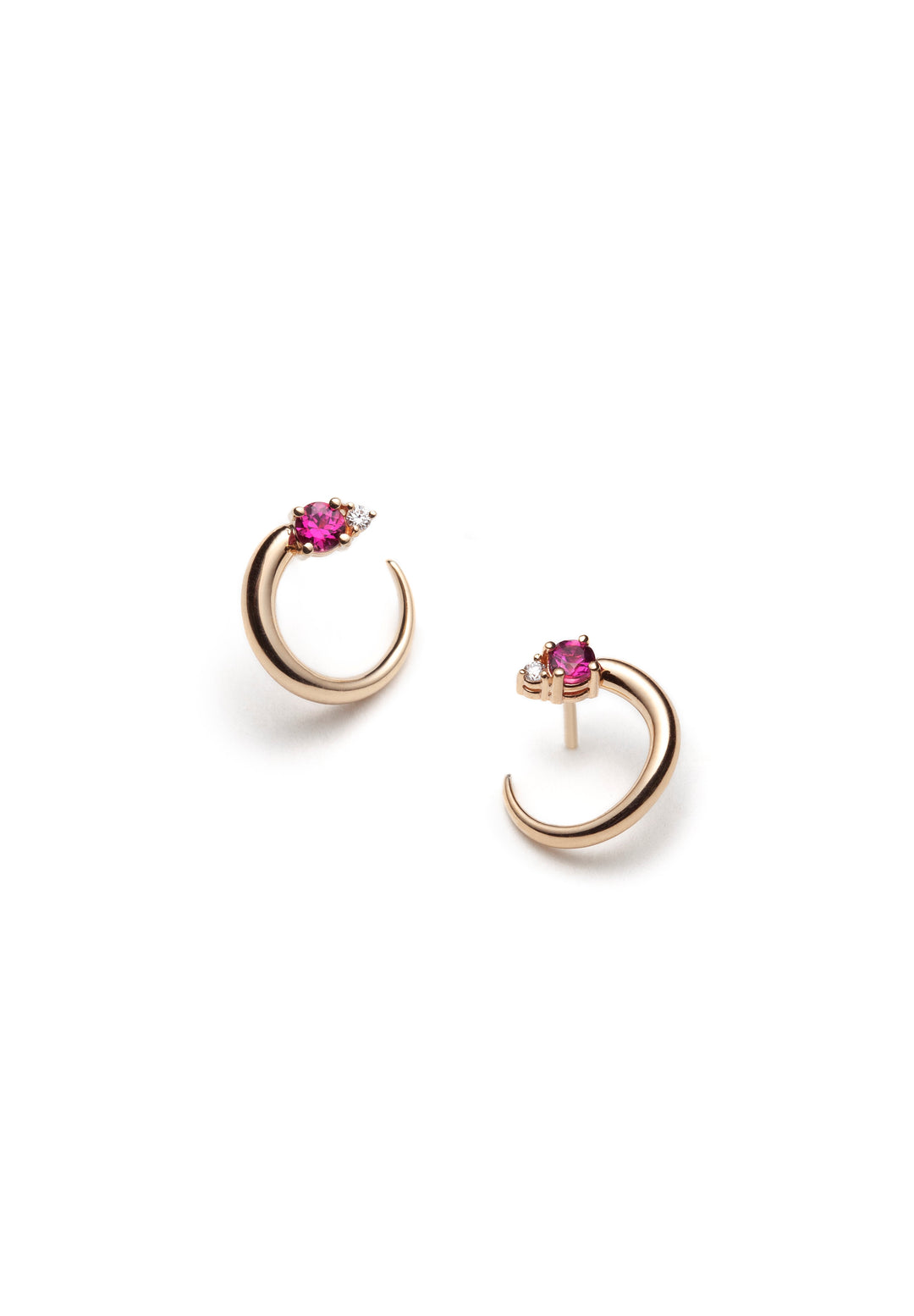 Boucles d'oreilles - Tourmalines roses et diamants