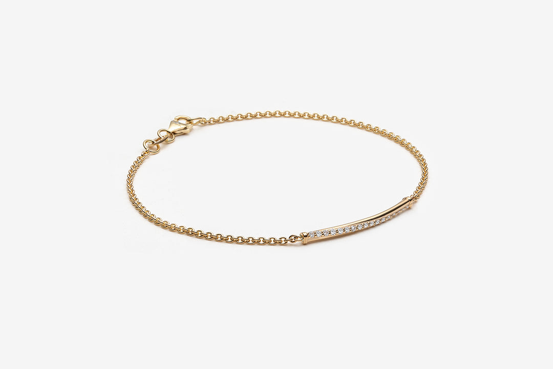 Bracelet St-Jean - Barre torsadée diamants créés 14k