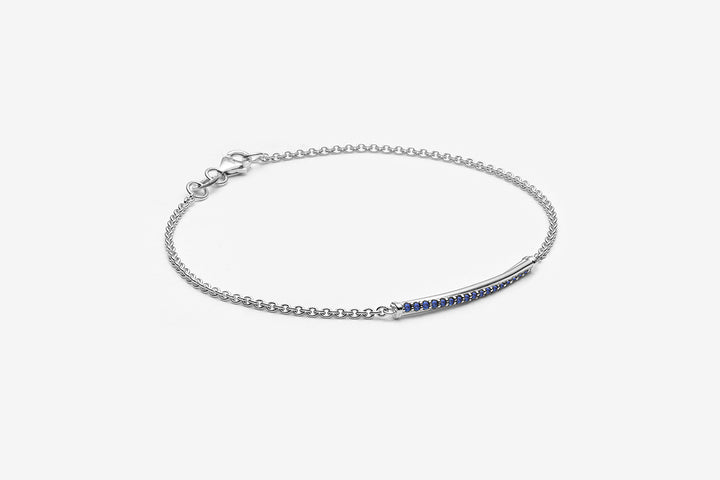 Bracelet St-Jean - Barre torsadée saphirs