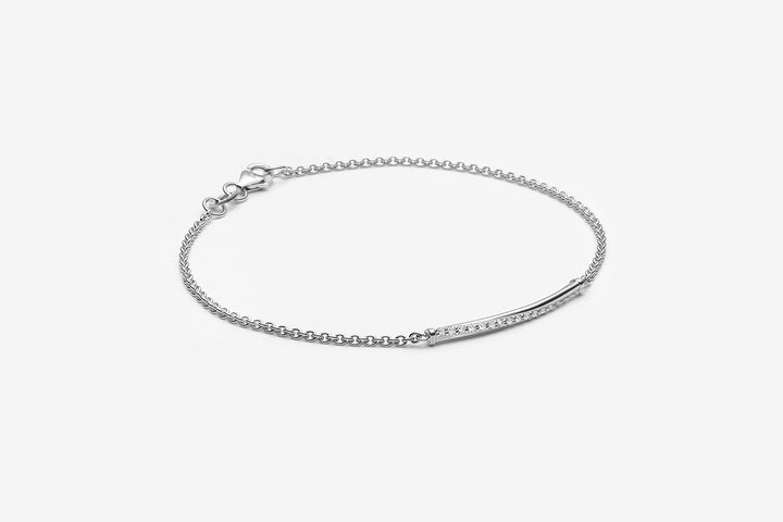 Bracelet St-Jean - Barre torsadée diamants créés 14k blanc