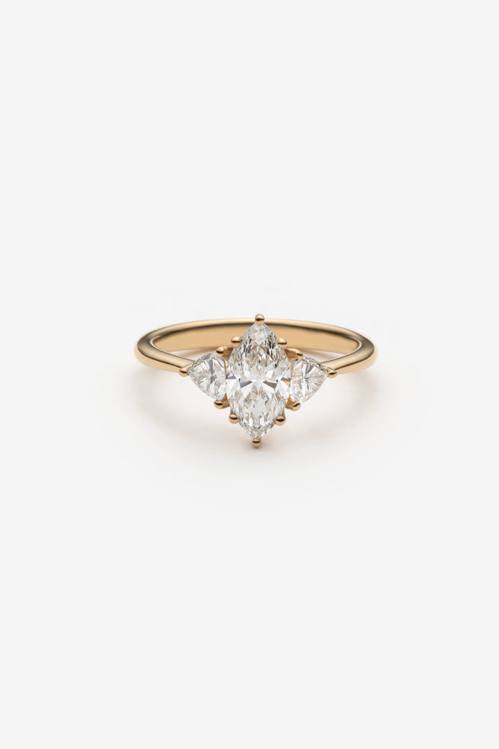Bague Trinité - diamants marquise 1.00ct et trillion
