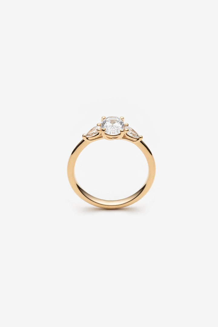 Bague Océane - diamants ovale 1.00ct et poire