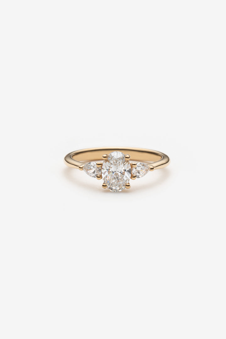 Bague Océane - diamants ovale 1.00ct et poire