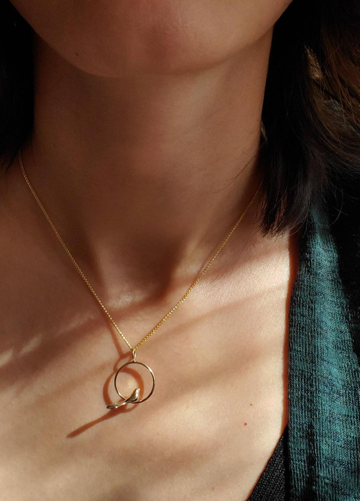 Collier argent sterling • Pendentif moineau délicat